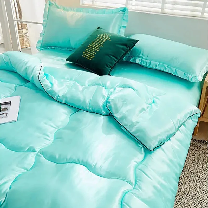 Летнее тонкое одеяло WOSTAR плед для сна Крутое атласное покрывало из