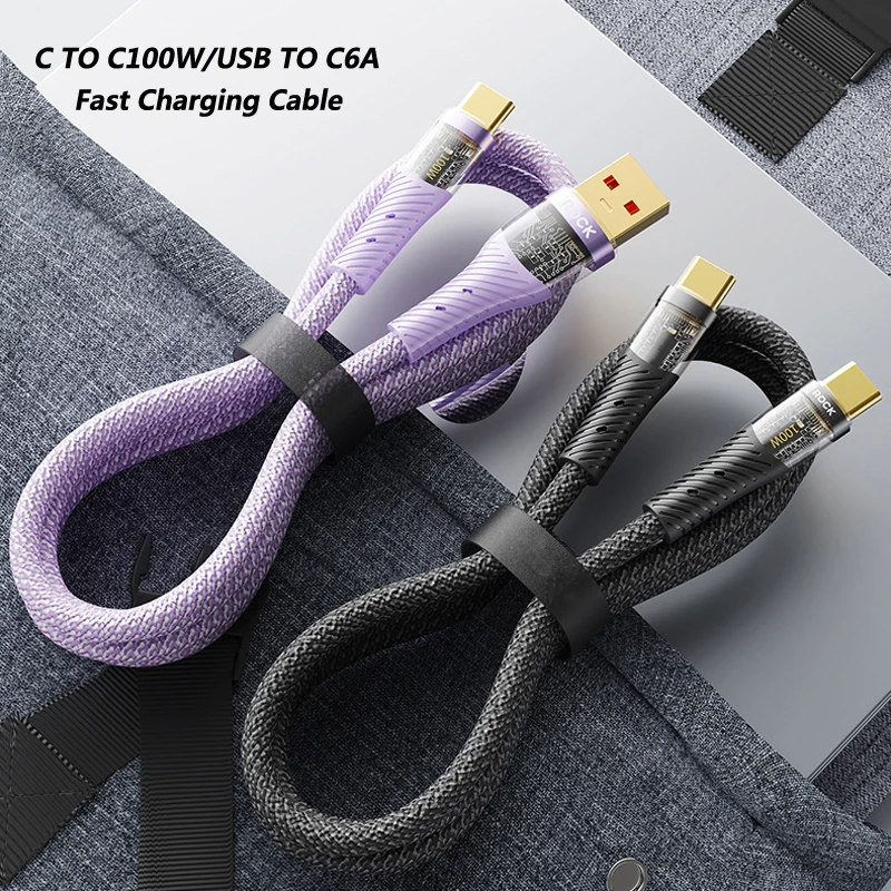 Кабель USB типа C к 100 Вт 6 А зарядное устройство для быстрой зарядки провод iPhone 15 Xiaomi