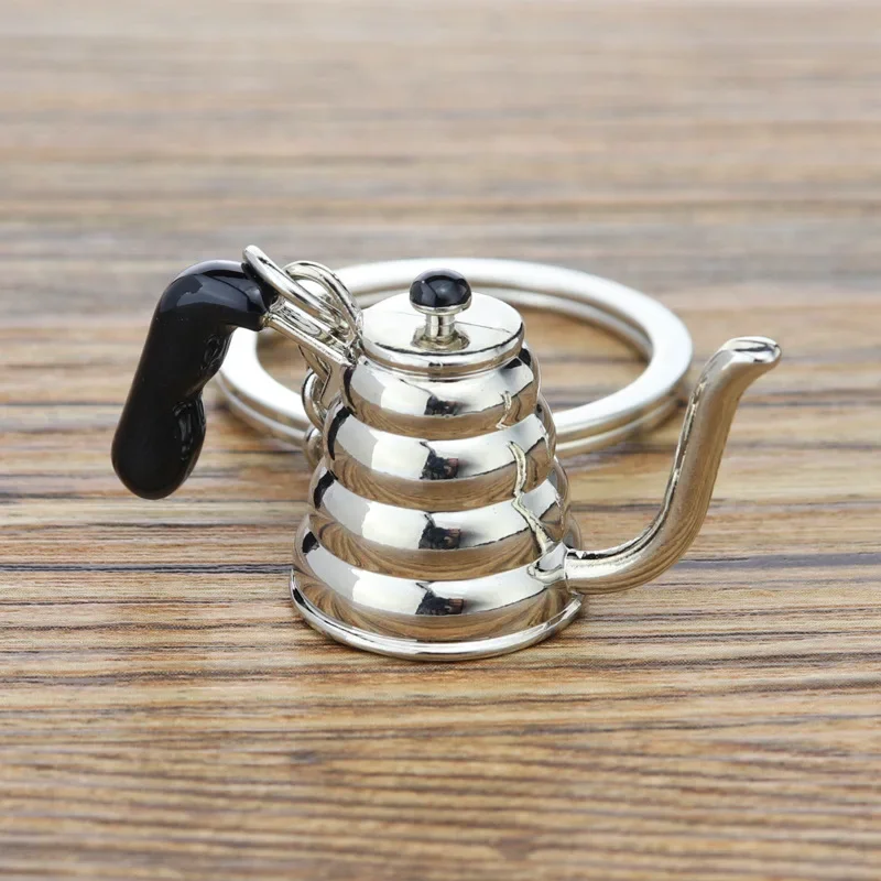 Фото 3D Simulation Mini Coffee Keychain coffee pot Pendant Small Gift Portachiavi Porte Clef Keyring №1