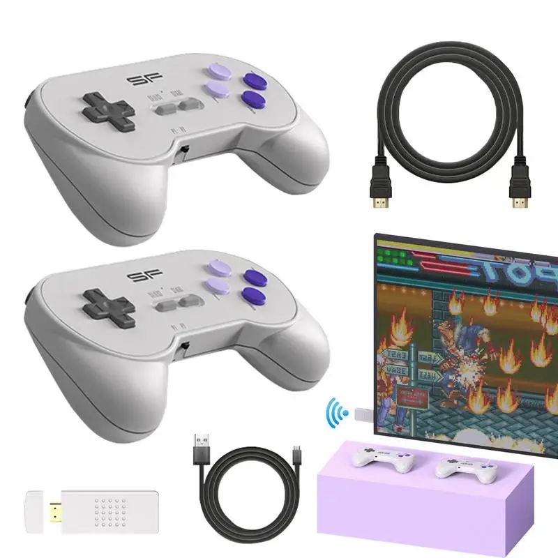 

Retro Classic Game Console Mini Video Console With Wireless Game Controller Build In 3000 4K HD Game Controller Double Players
