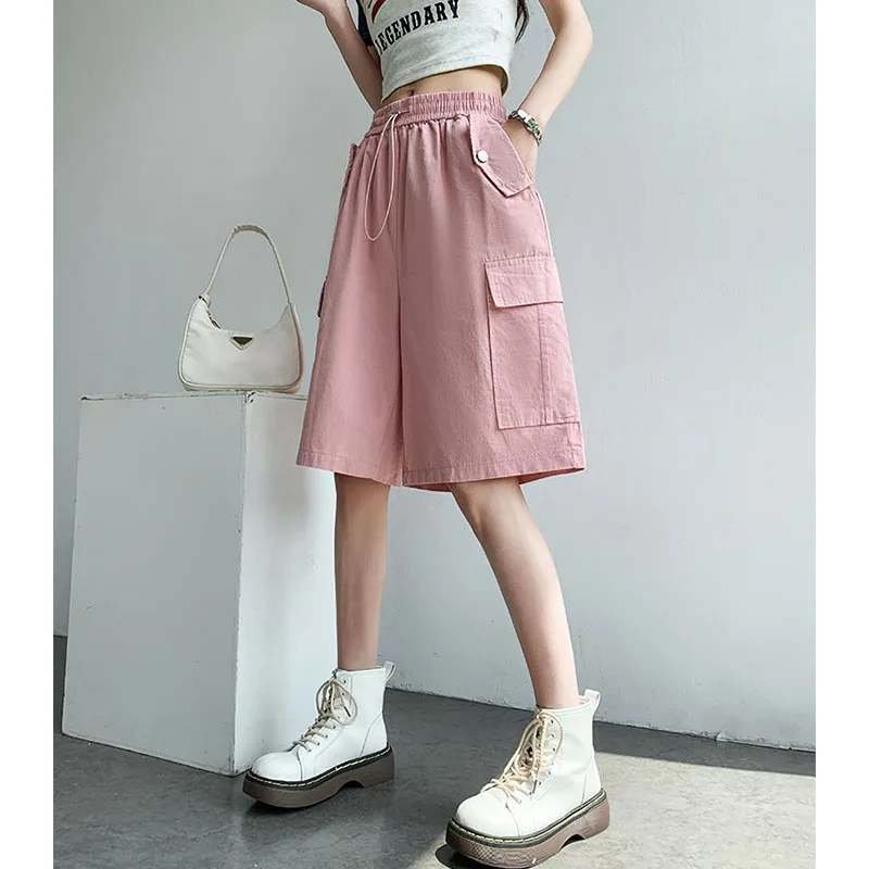 Women's Y2K Clothes Oversized Wide Leg High Waist New Loose Straight Cargo Pants Shorts Summer Korean Style 2023 Fashion