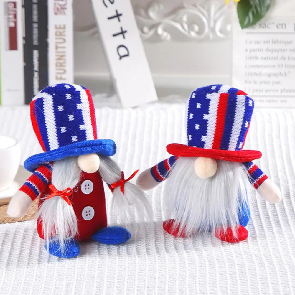 

Creative Faceless Doll Toy Colorfast Collectible Cartoon Looking Gnome Ornament Knitted Hat Dwarf Ornament Festival Decor