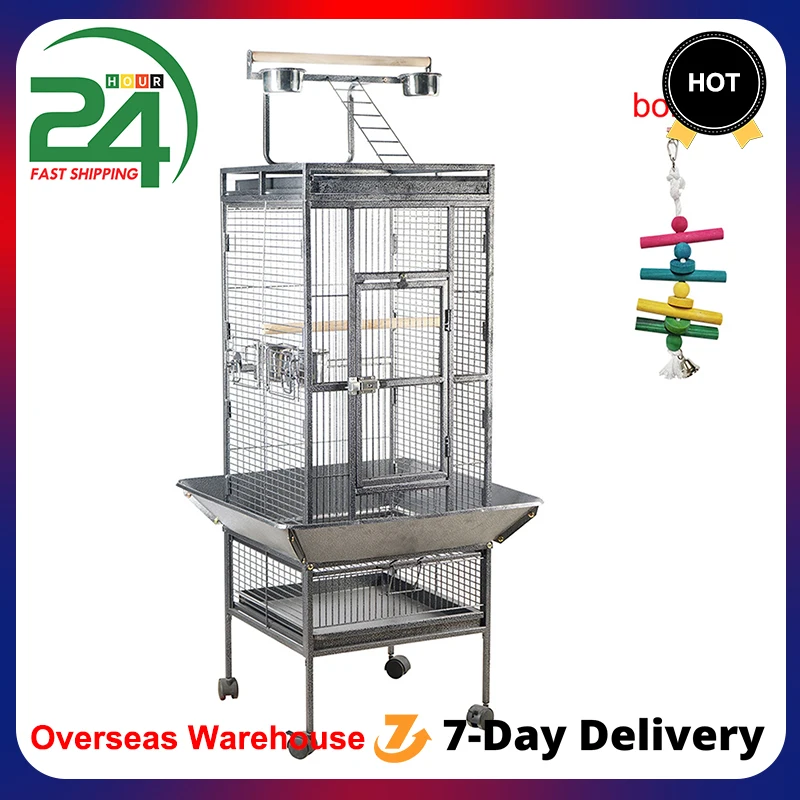 

Cage Parrot Luxury Large Bird Cages Large Metal Peony Wren Breeding Cage Accessories for Parrots Nest Pigeon Supplies 59.8"