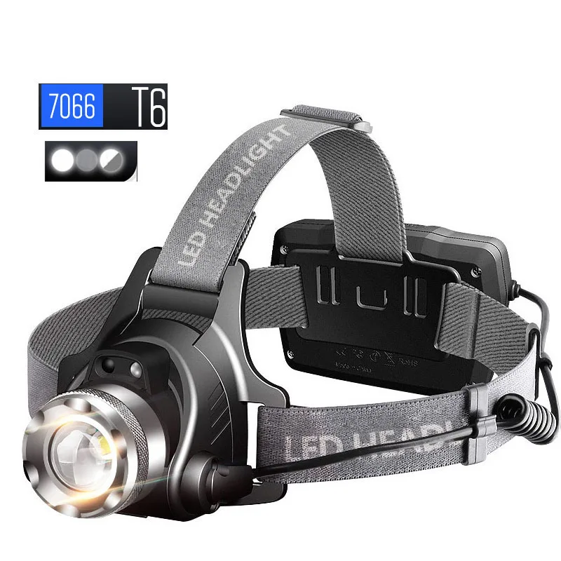 

Infrared Sensor LED Headlamp Rechargeable Zoomable Rotation Light Head Torch Cree XML-T6 L2 Headlight Hiking Camping