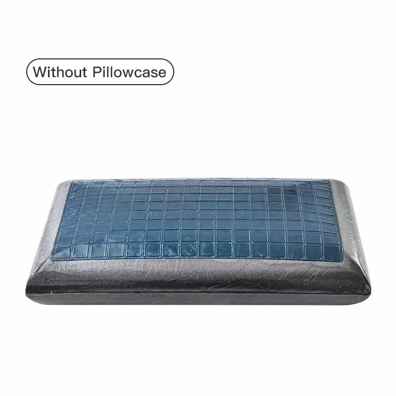 Двусторонняя гелевая охлаждающая подушка из пены с эффектом памяти, летняя ледяная подушка с бамбуковым углем, ортопедическая подушка для облегчения боли в шее с наволочкой