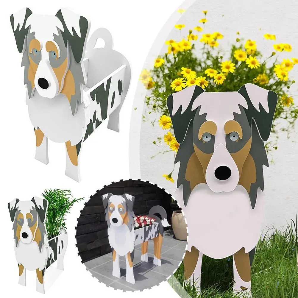 

Garden Flower Pot Dog Shape Planter Shiba inu Mastiff Cain Terrier Havanese Vase Pots DIY PVC Flower Planters Garden Home Decor