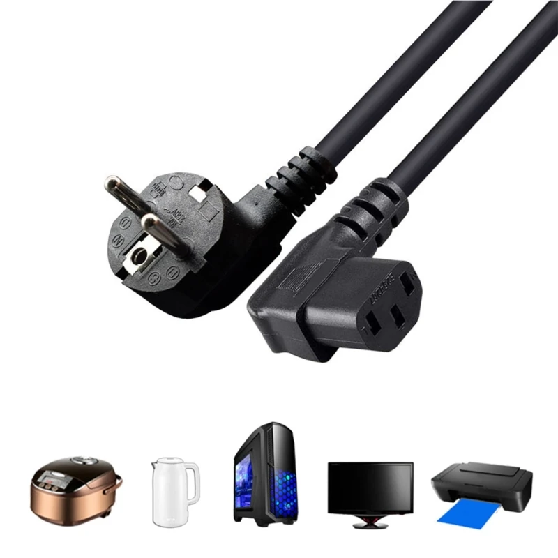 Практичный силовой кабель EU4 8 мм папа и женщина C13 удлинитель с правым изгибом