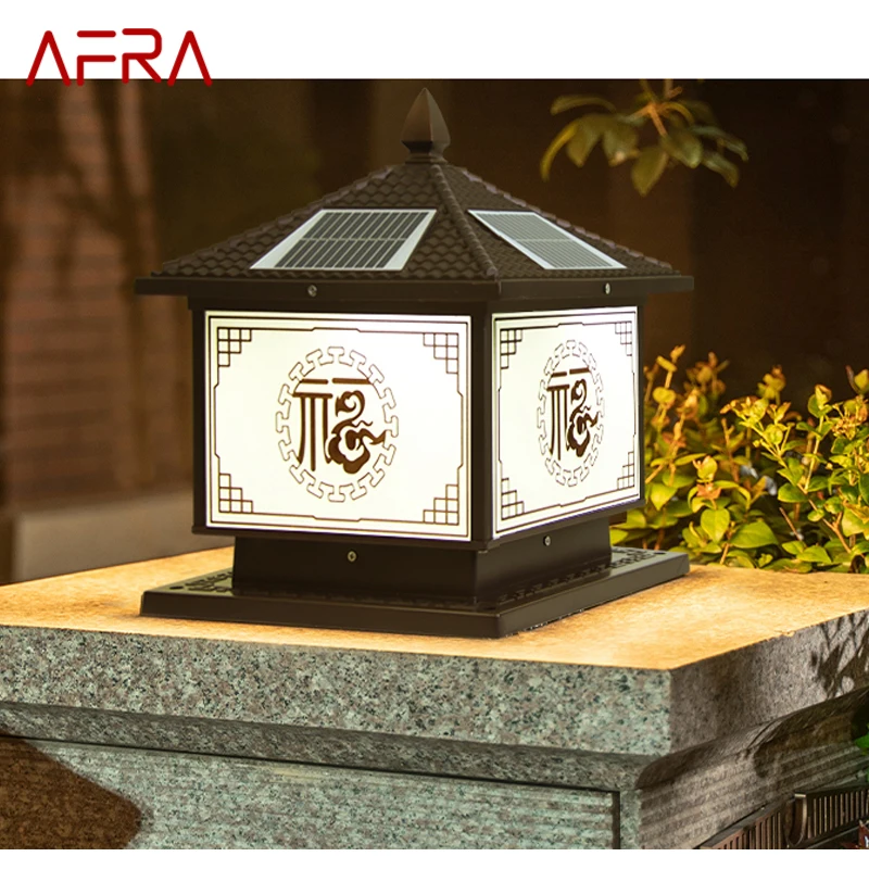 

Наружные солнечные настольные лампы AFRA, винтажные Китайские светильники для столбов, водонепроницаемый IP65 для дома, виллы, двора, сада