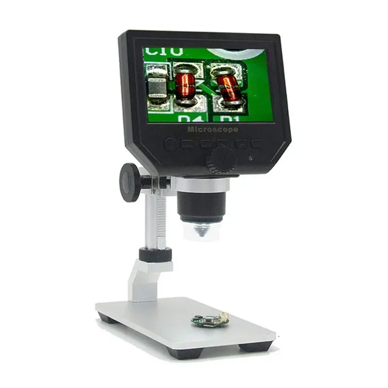 Цифровой микроскоп G600 1-600X 4 3-дюймовый OLED-экран и металлический кронштейн 3