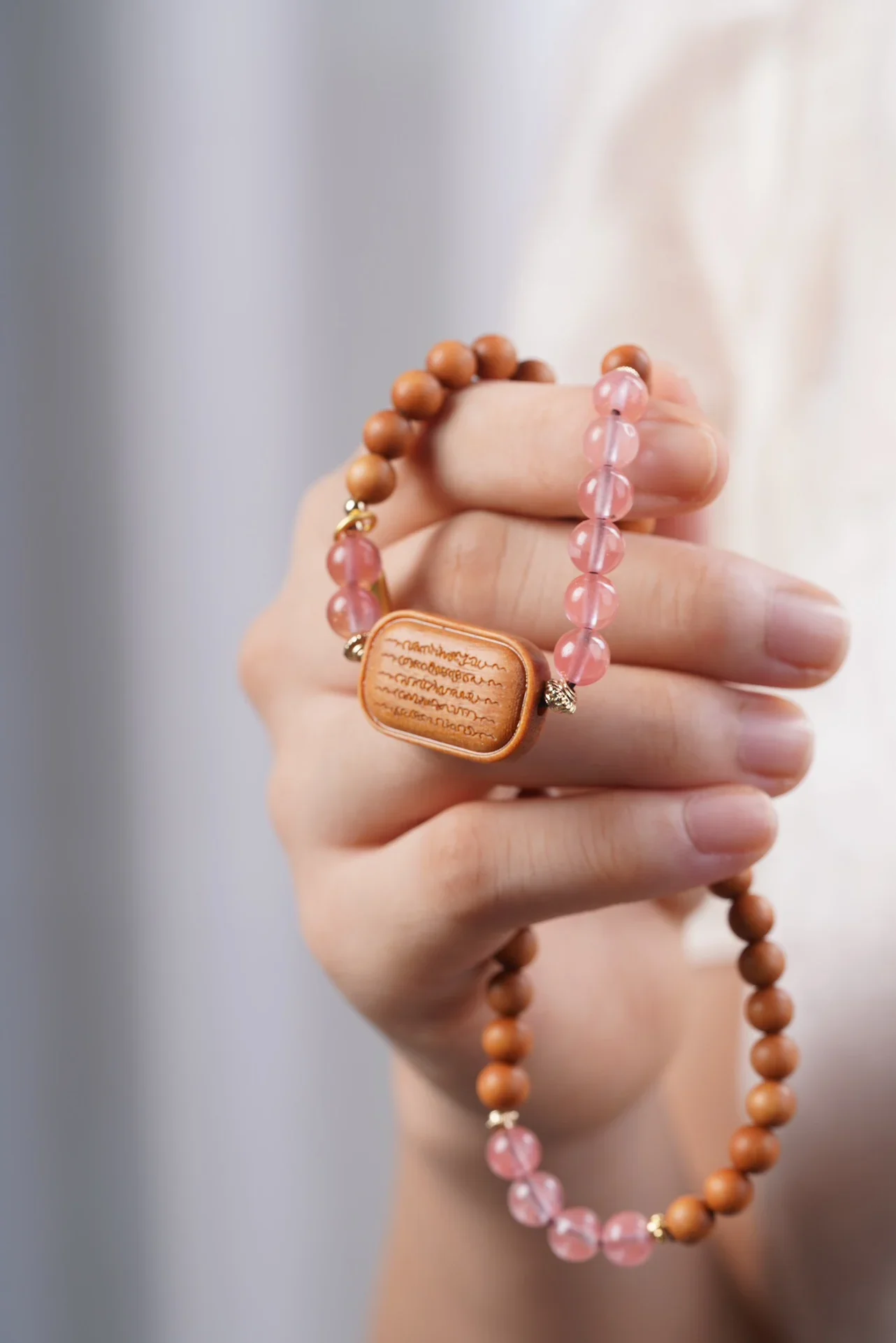 Натуральный старый горный сандал Барби двойной круг рука с пятью кусочками