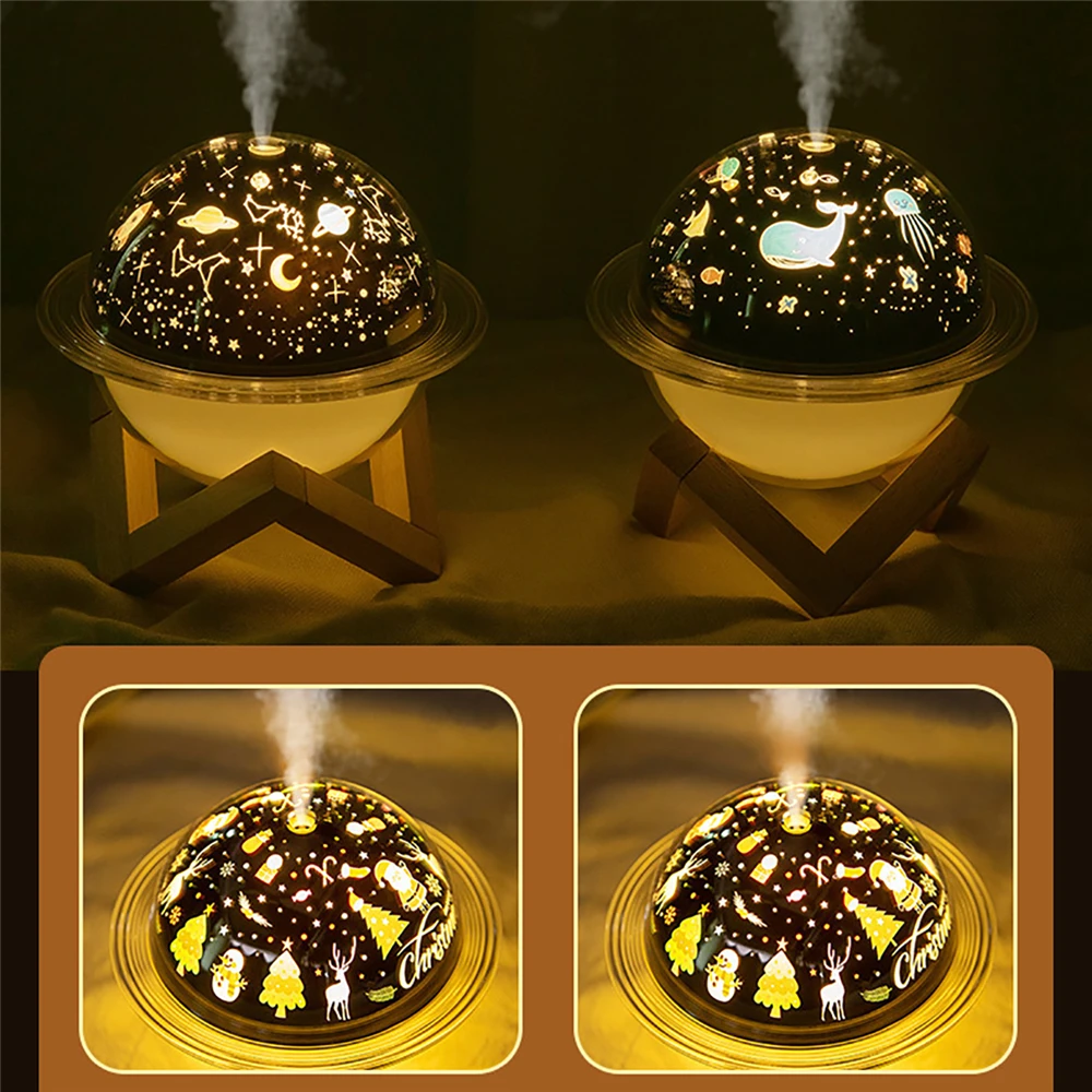 

250ml Christmas Projector Lamp Humidifier Ultrasonic Humidificador Dimming Ocean Starry Sky Projector Atmosphere Night Light