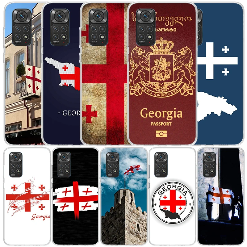 Чехол для телефона с флагом Джорджии Xiaomi Redmi Note 13 12S 12 11S 11 11T 11E Pro Plus 10S 10 9S 9 8T 8 7 +