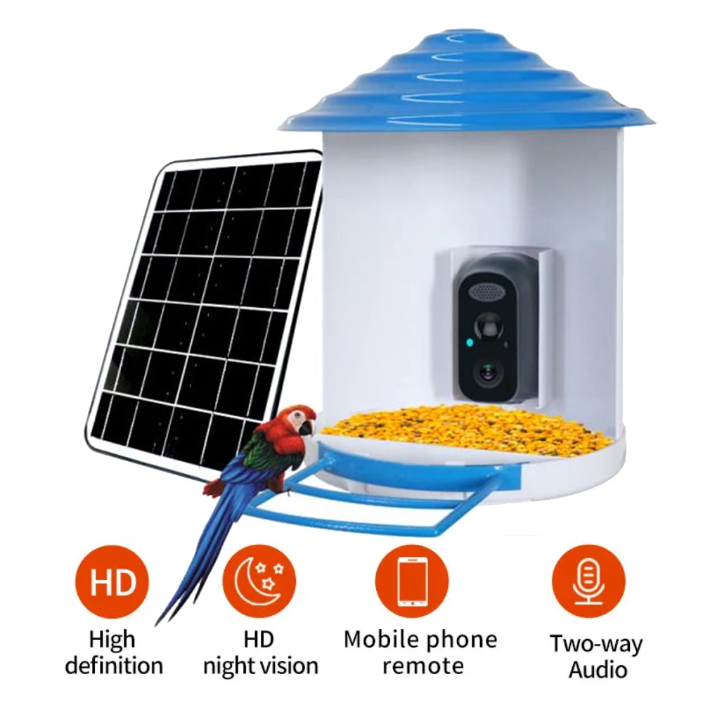 S Powered Ai Intelligent 1080p Video Bird Camera For Wildlife Gazebo Feeding