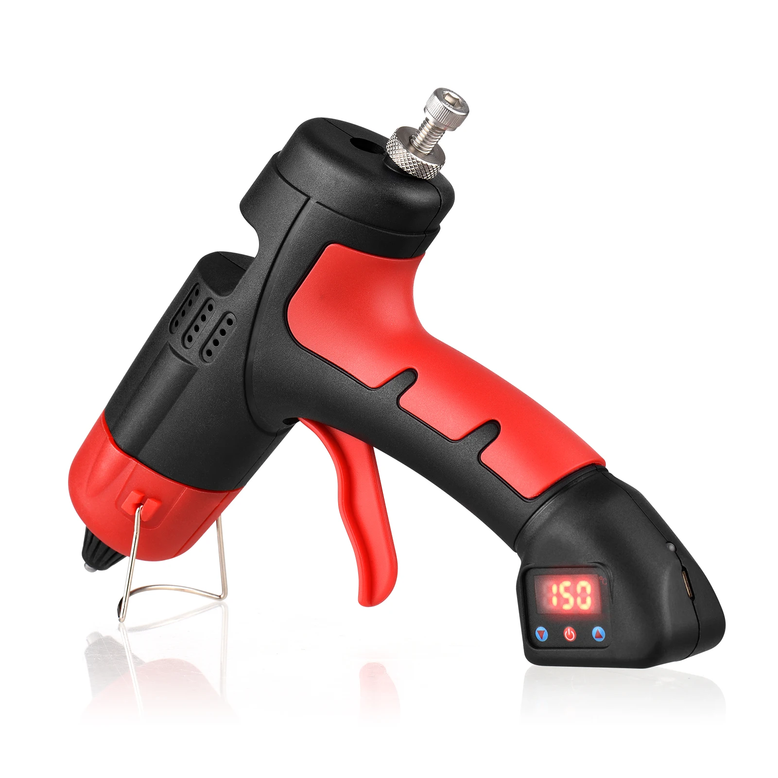 

Hot Melt Glue Machine Li-ion Battery Glue Gun Adjustable Temperature & Glue Quantity Output for DIY and Furniture Repair