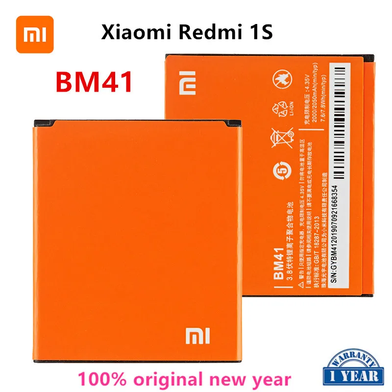 

Xiao mi 100% Orginal BM41 2050mAh Battery For Xiaomi Redmi 1S Redmi1S BM41 High Quality Phone Replacement Batteries