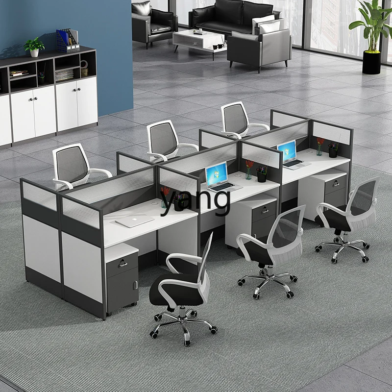 YJQ офисный стол для персонала и стул комбинированный компьютерный на 4/6 человек с