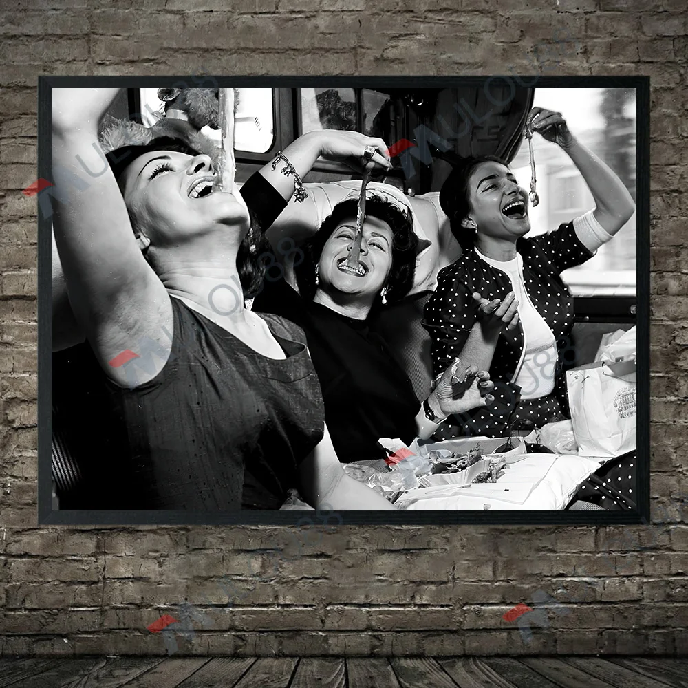 Черно-белый винтажный художественный постер с изображением еды макаронных