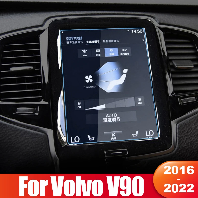 

For Volvo V90 V 90 2016 2017 2018 2019 2020 2021 2022 Tempered Glass Navigation Screen/ Rear Climate A/C Screen Film Accessories