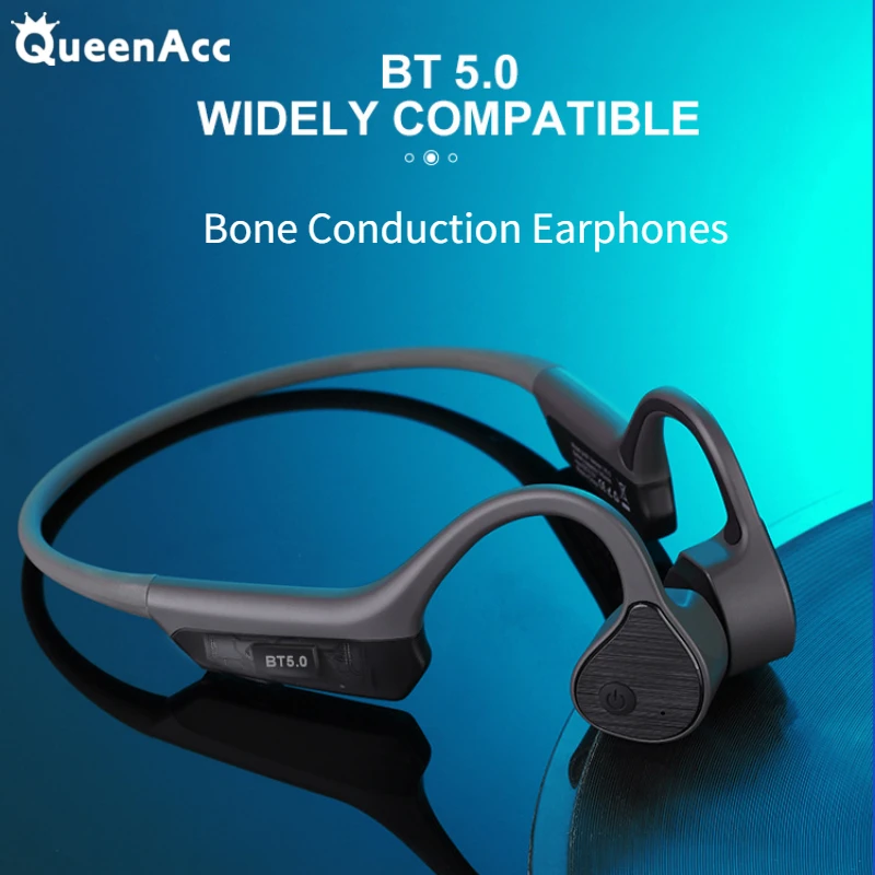 

Новые наушники QueenAcc с костной проводимостью, беспроводные Bluetooth наушники Pro9, спортивная водонепроницаемая гарнитура, Hi-Fi стерео с микрофоно...