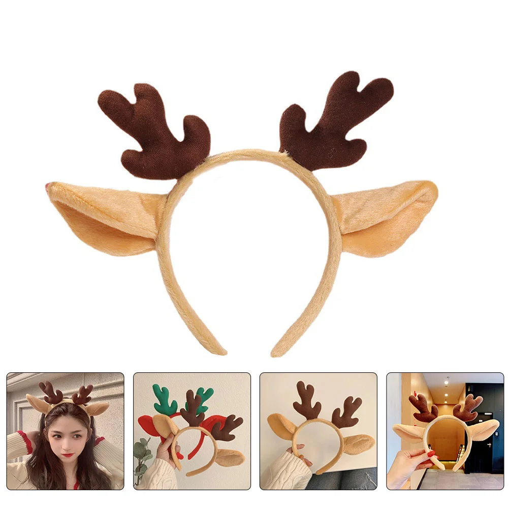 

Headband Christmas Antler Hair Deer Reindeer Headbands Xmas Party Antlers Hoops Costume Headwear Horn Hairband Head Plush Hoop