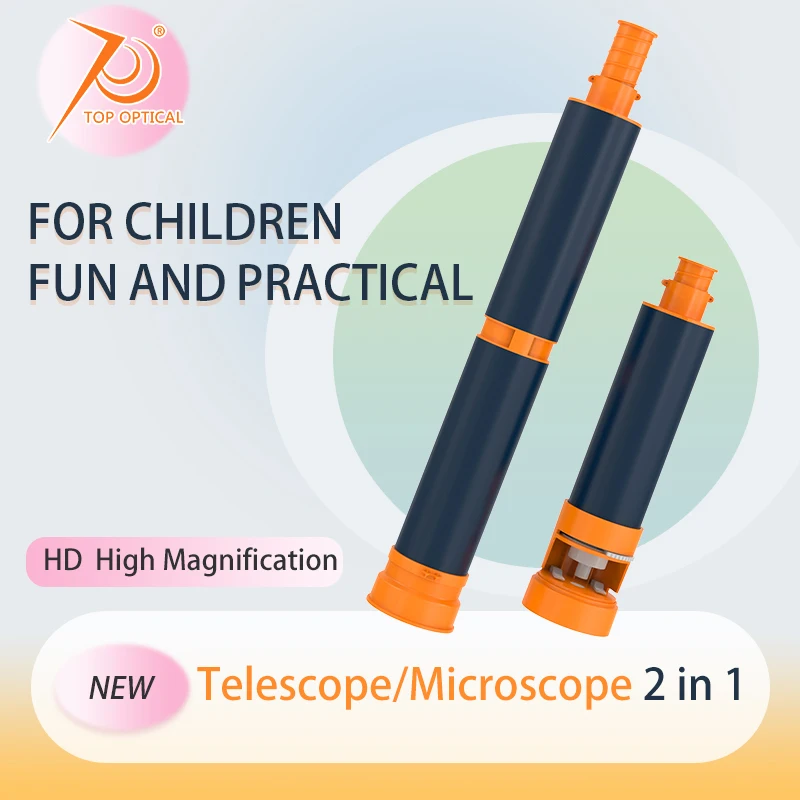 

TOPOPTICAL 600x Detachable Microscope 24x Professional Telescope High Definition Portable Monocular Scientific Outdoor Equipment