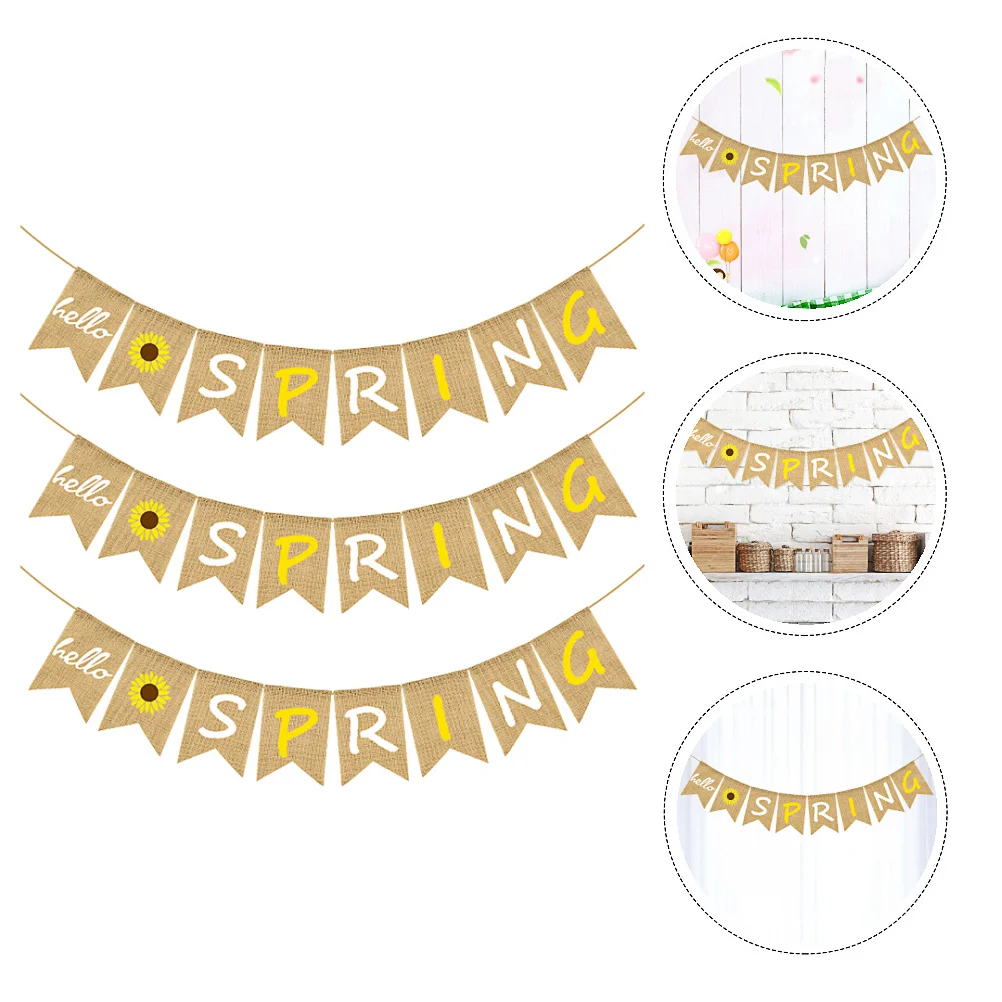 

Sunflower Burlap Banner Sunflower Ornament Spring Bunting Indoor Garland Spring Pull Flower Wreath Fireplace Hanging Banner