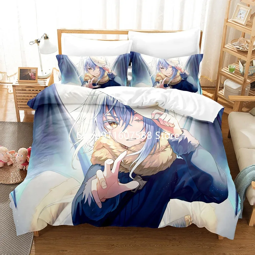 Kids Cartoon Bedding Set 3D Design Slime Character Customizati Anime Printed Children Boy Girl Warm Bed Throw