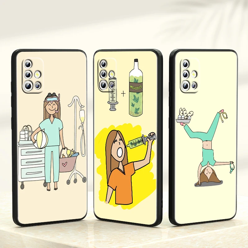 

Nurse Medical Medicine Health for Samsung Galaxy A52 A72 A71 A51 A42 A32 A22 5G A01 Core A02S Soft Black Phone Coque Fundas