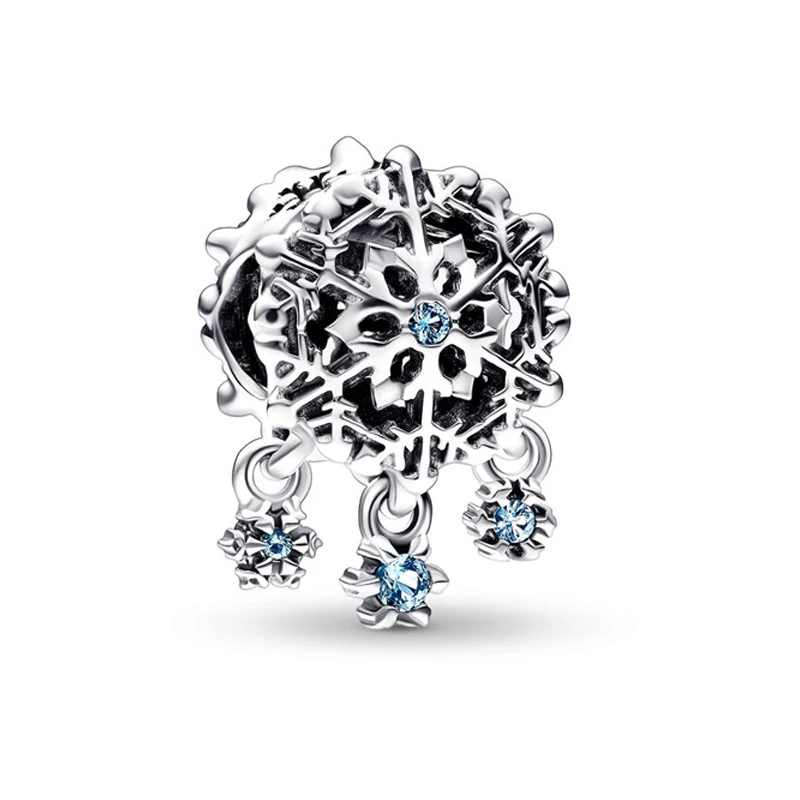 

New Design Authentic 925 Sterling Silver Snowflake Beads Openwork Charms Fit Original Charm Bracelet Necklace Jewelry Making