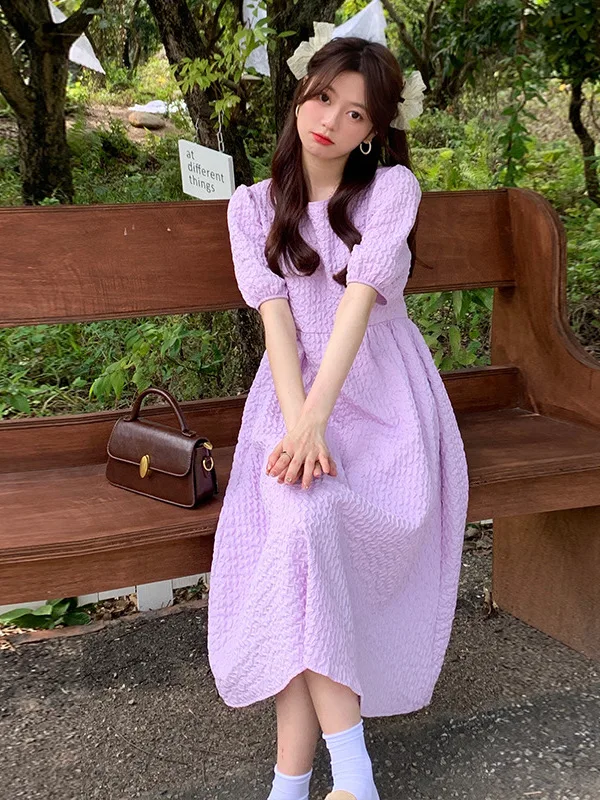 Новинка лета 2024 нежное милое и простое платье с надписью First Love французское ретро