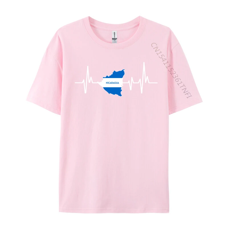 Heartbeat Design Nicaraguan Flag Nicaragua Family T Shirt Summer 2024 New Fashion Cotton Tops Printed Tshirts For Men
