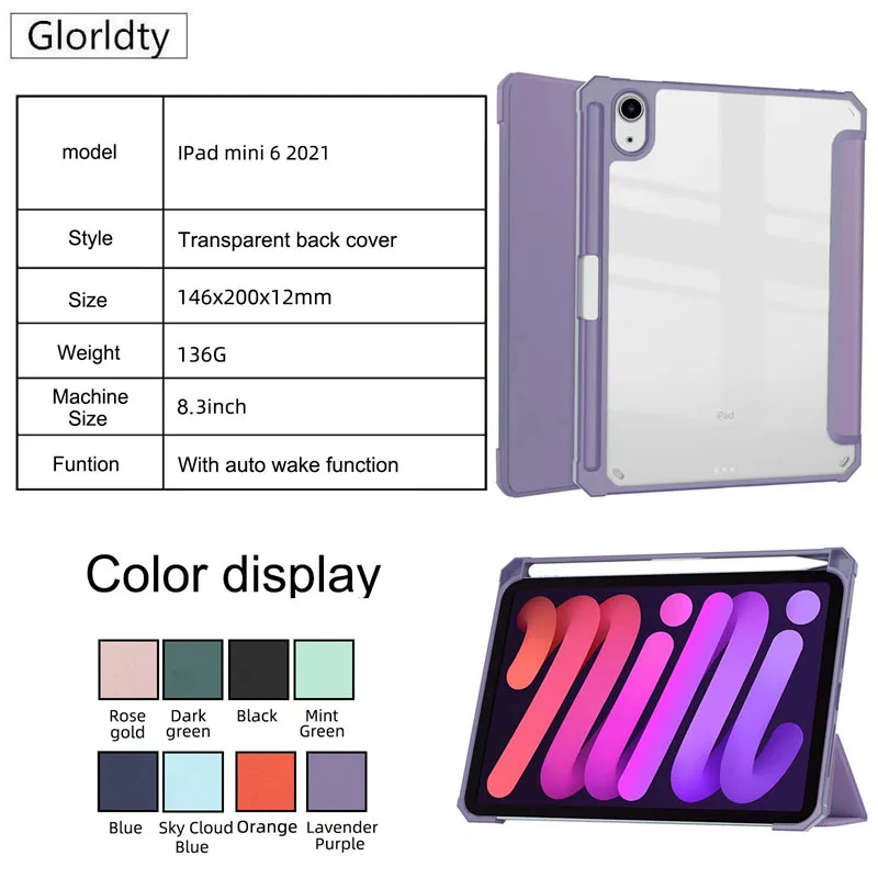 

For iPad Air 4 Case for iPad Mini 6 Case for iPad 8th 9th Generation Pro 11 2021 Cover Air 5 2022 8 10.2 9 Generation Case