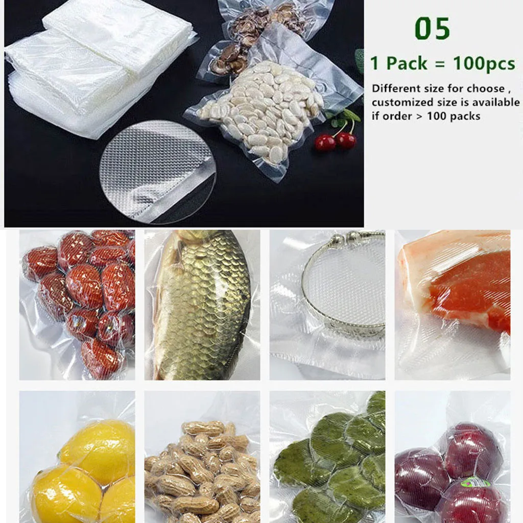 100 шт. вакуумные пакеты для хранения свежести продуктов