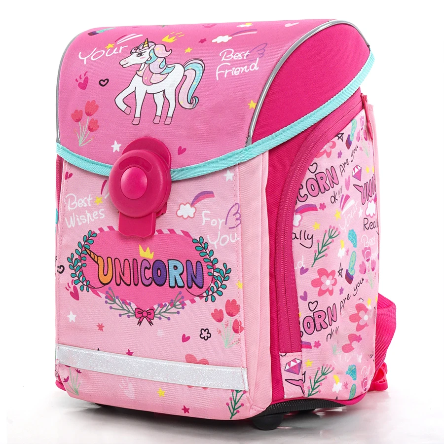 Kids Brand Cartoon Unicorn School Bags for Girls 3D Orthopedic Backpack Children Fashion Pink Schoolbag Satchel Mochila Infantil