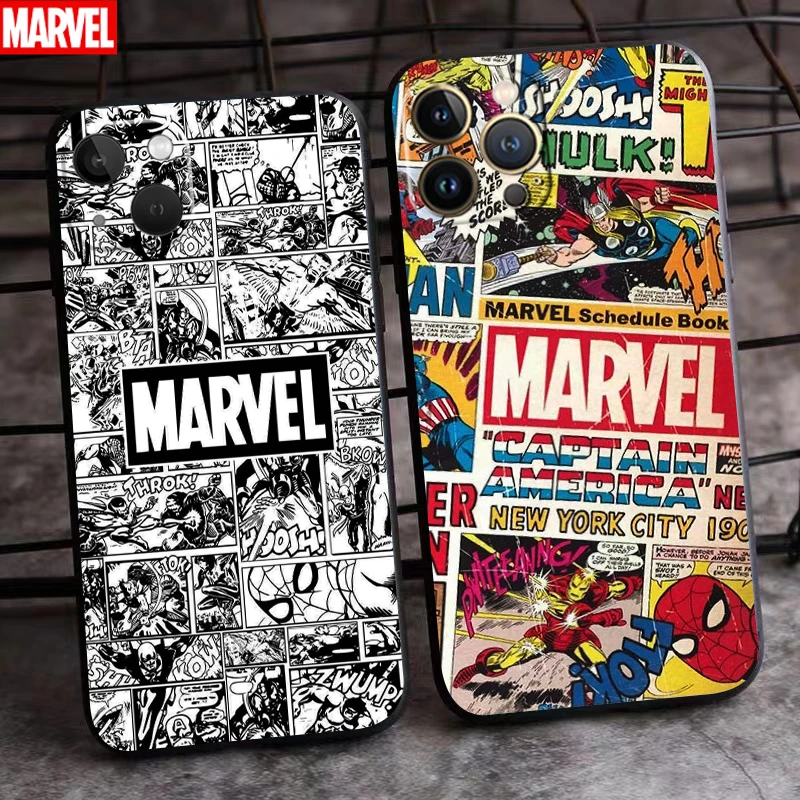 

Marvel Avengers Logo For iPhone 13 12 11 Pro Max 12 13 Mini X XR XS Max 6 6s 7 8 Plus Phone case TPU liquid silicone funda coque