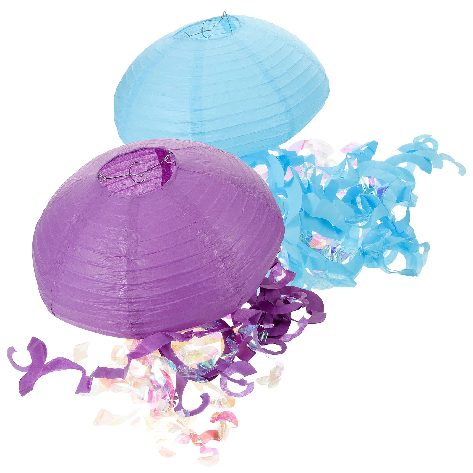 

2pcs Jellyfish Lanterns Ocean Theme Party Decorations Paper Jellyfish Lantern Decor Hanging Decor