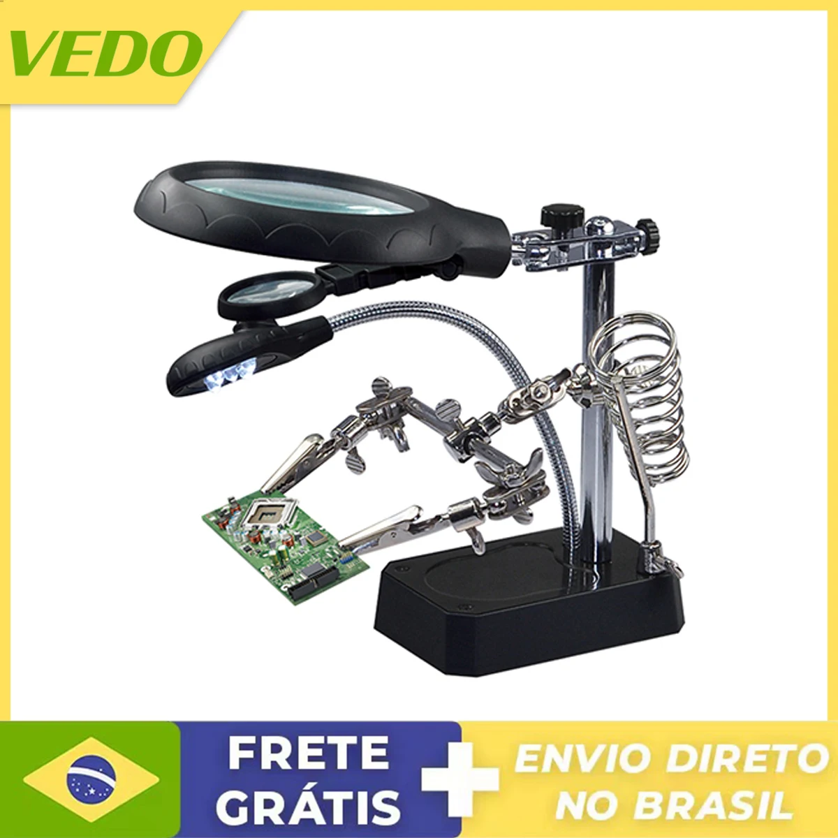 

Magnifying Glass With Led Luminaria Countertop Electric Zoom Welding Tools Increase 12X