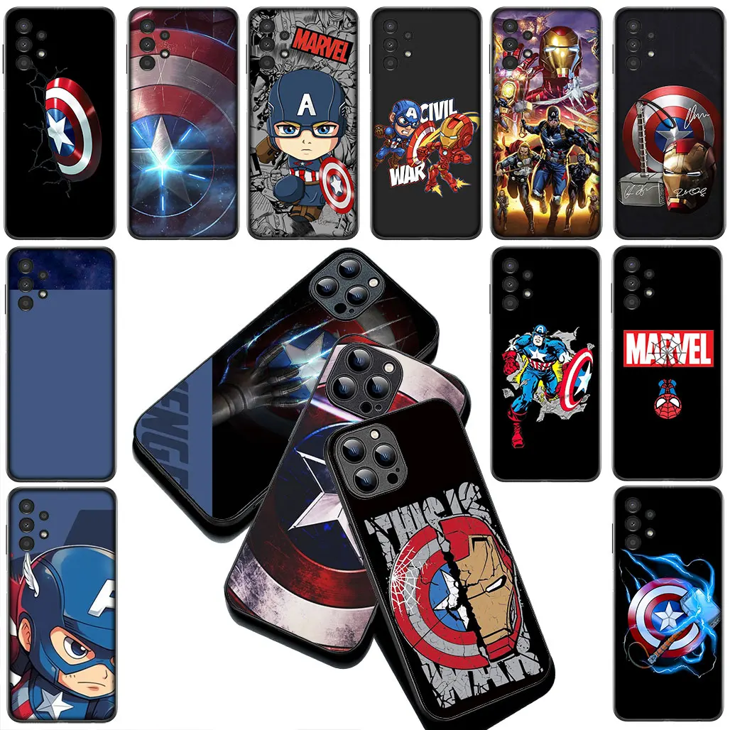 Фото Чехол для телефона Apple iPhone 17 Pro XS Max Air 6 Plus X 5 + SE 2022 SE2 16E XR 6+ с изображением Щита Капитана Америки (Marvel) №5