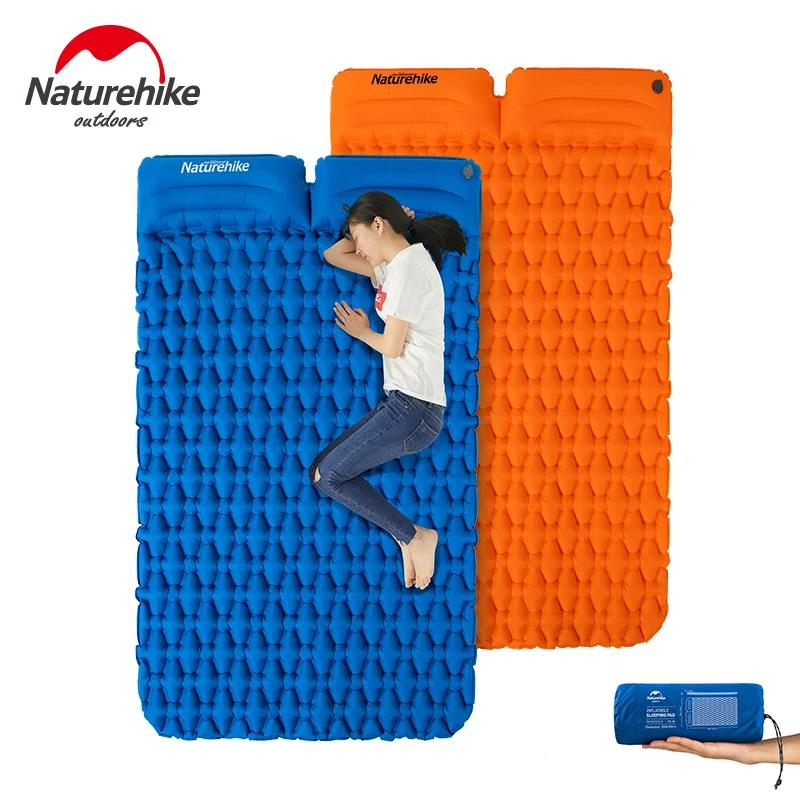 

Naturehike Thick Camping Mat 1-2 Person Ultralight Inflatable Mattress Air bed Sleeping Pad Folding Air Mattress with pillow