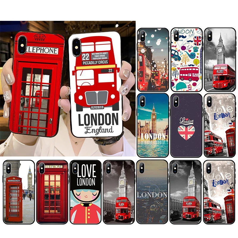 

london bus england telephone Big Ben Phone Case For iphone 14 13 12 11 Pro Max 12 mini XS MAX XR SE2 8 7 Plus X Case