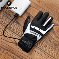 rockbros wram bicycle women mens gloves winter sbr touch screen usb heated gloves windproof plam breathable moto e bike gloves