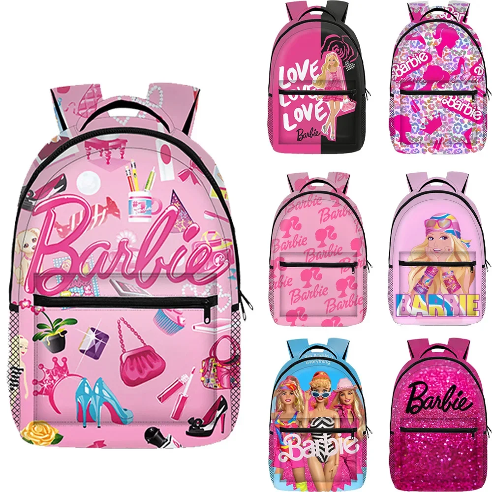 

MINISO Барби фильмы периферийный двухмерный кавайная школьная сумка для девочек большой емкости студенческий рюкзак сумка для компьютера лучший подарок