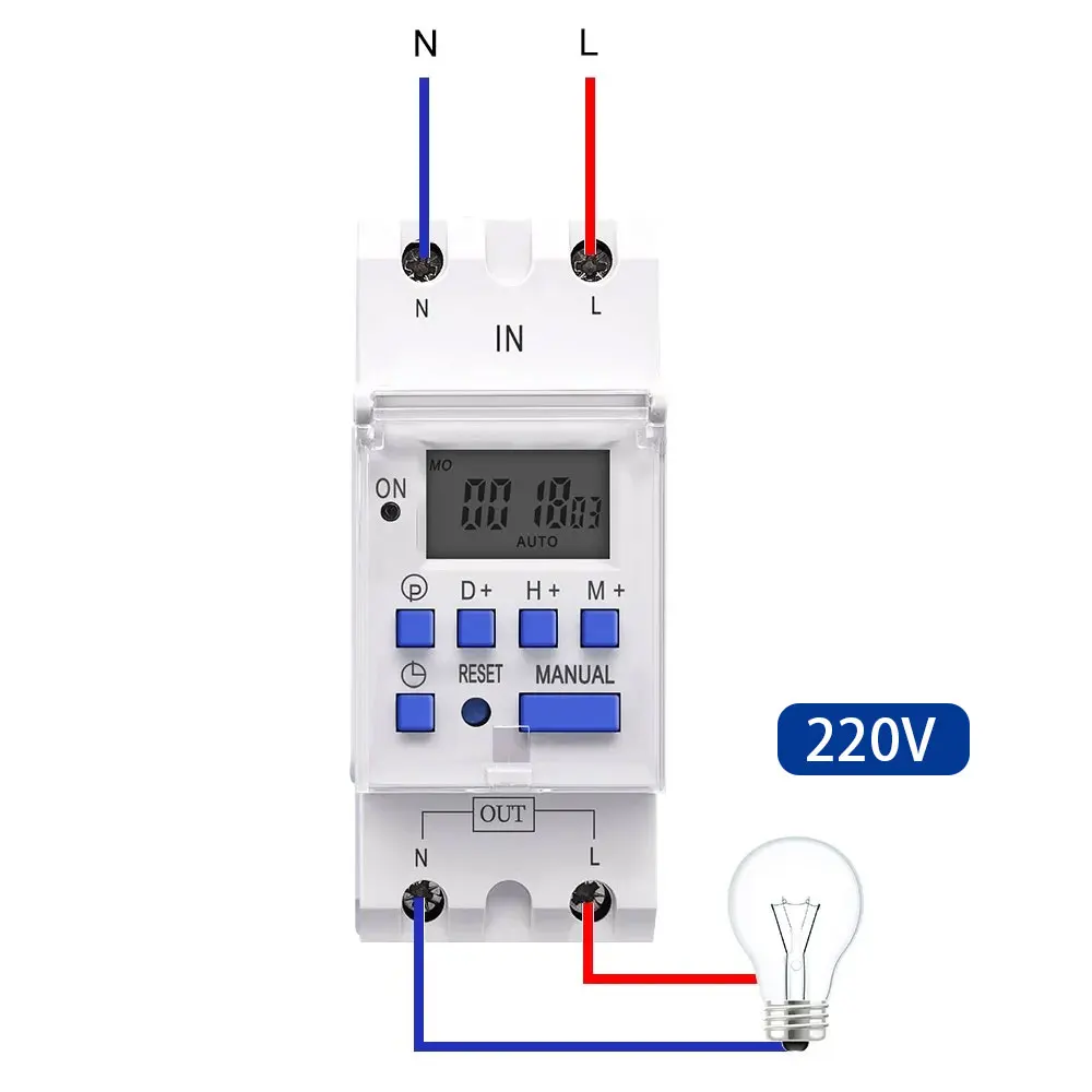 TOMZN Программируемый цифровой таймер AHC15A/AHC30A 220-48В 16А
