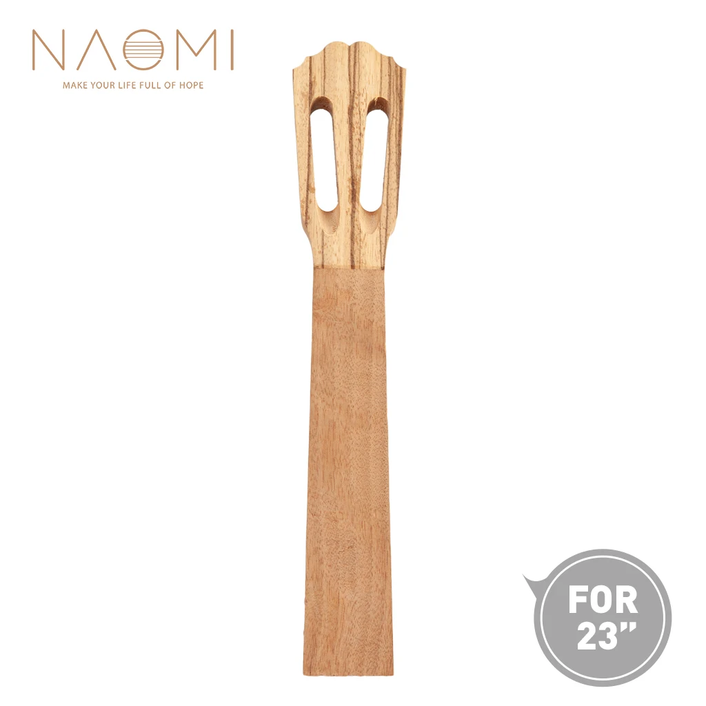 

NAOMI 23'' Classical Mahogany Ukulele Neck Zebrawood Veener Head For Concert Ukulele Wave Shape Head Ukulele Parts