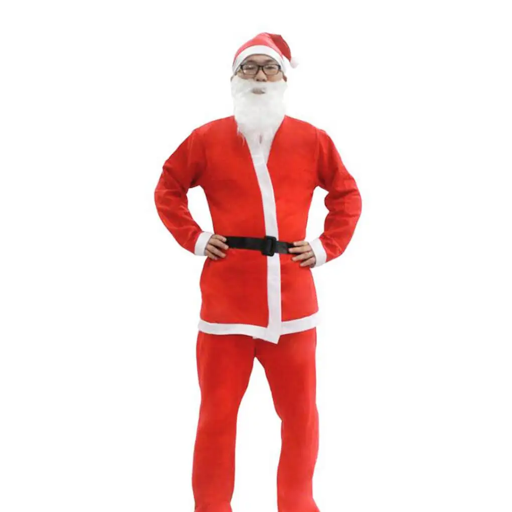 

Santa Clauss Costume Santa Cosplay Costume Beard Belt hatChristmas Santa Costume Christmas Stage Show Prop Accessories