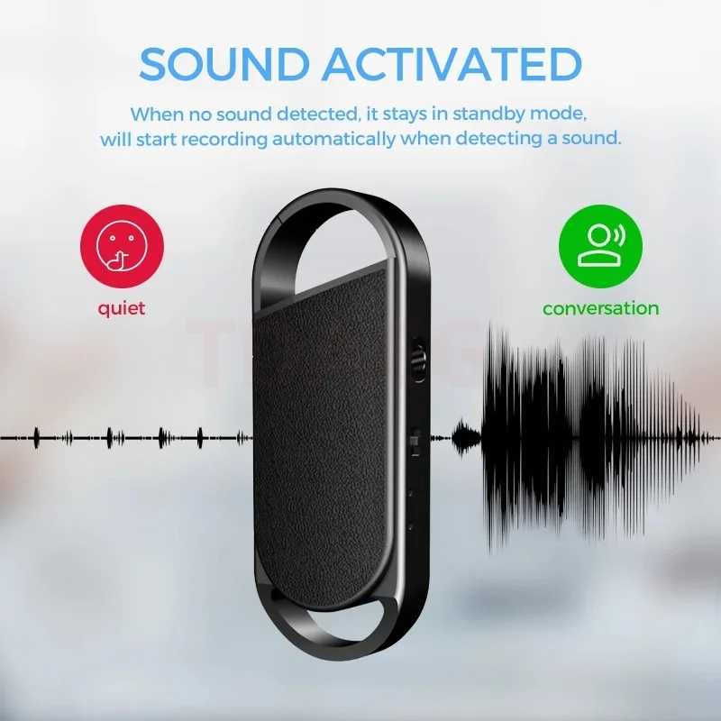 Mini Keychain Dictaphone Sound Activated Usb 192kbps Noise R