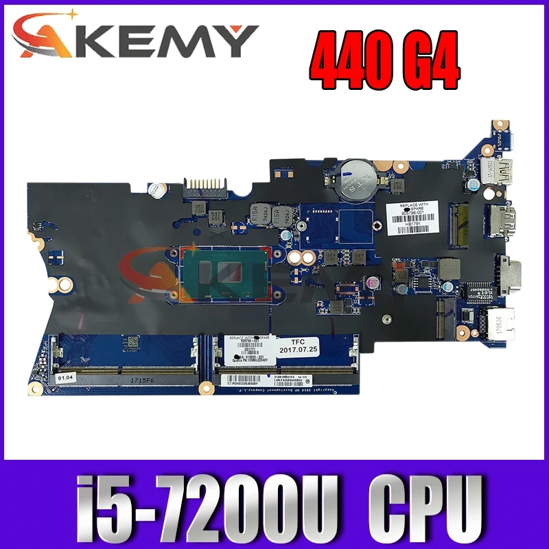 

DA0X81MB6E0 905794-601-905794 для ноутбука HP ProBook 430 440 G4, Материнская Плата ЦП i5 7200U DDR4 100%, тестовая работа