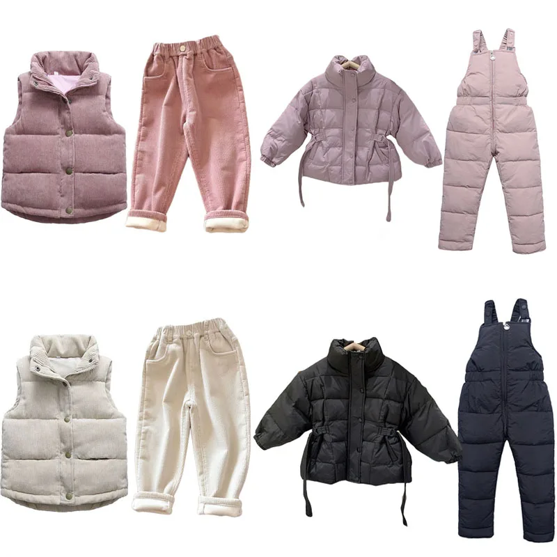 

Зимняя утепленная жилетка, штаны, детский хлопковый жилет, пальто, детская верхняя одежда, брюки, детская одежда, Вельветовая куртка для мал...