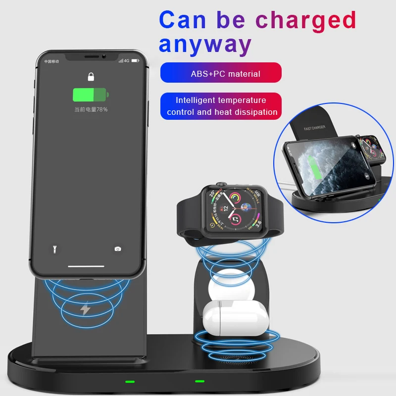 Wireless Charger Stand For iPhone13 Pro Max Fast Charger Watch Magnetic Wireless charger Station For AirPods Apple Watch Series7