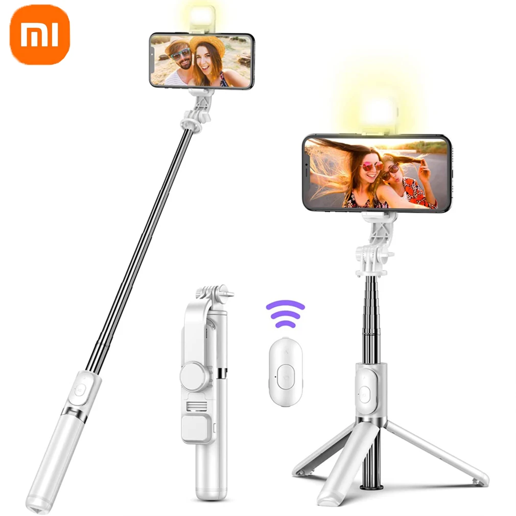 Xiaomi Wireless Bluetooth Selfie Stick Foldable Portable Tripod Fill Light Shutter Remote Control for Android iPhone Smartphone